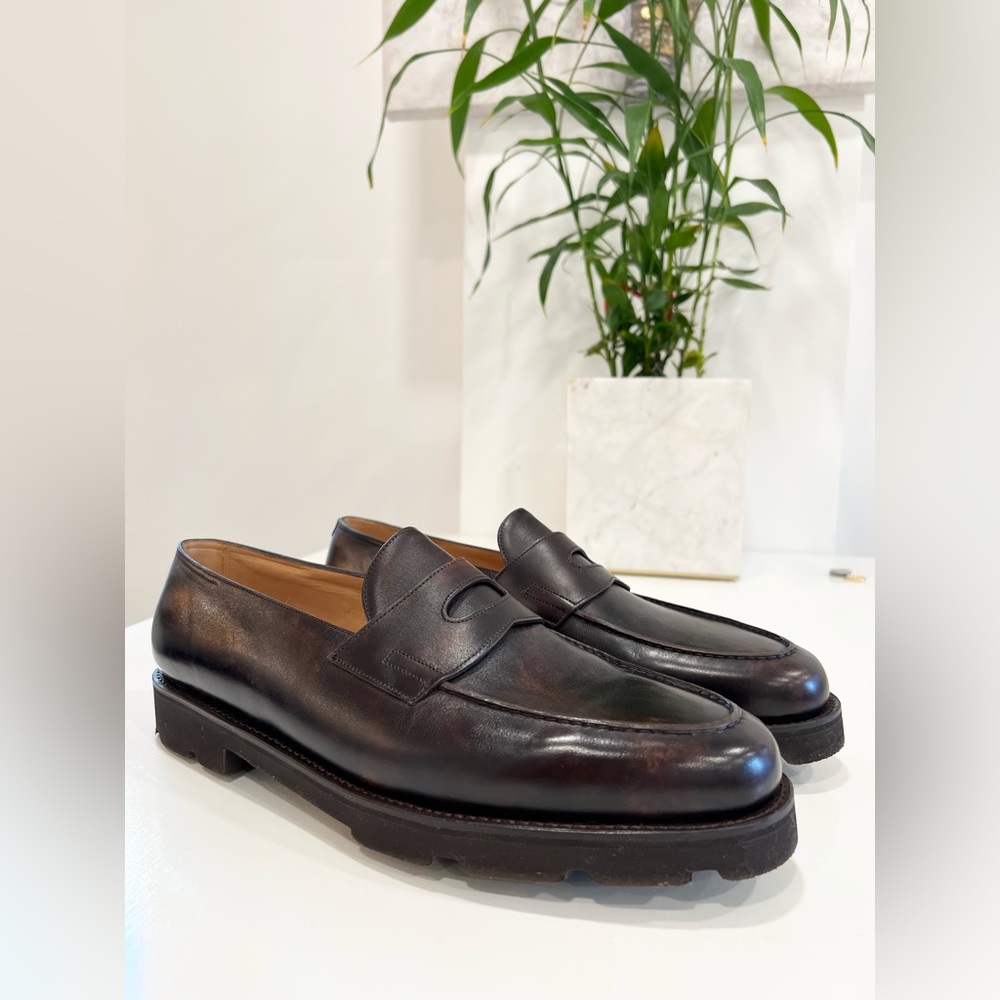 John lobb Lopez Chunky Leather Penny Loafers size 12 $1590